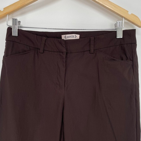 Nanette‎ Lepore Womens Brown Straight Leg Mid-Rise Officecore Dress Pants 4 - Picture 3 of 10